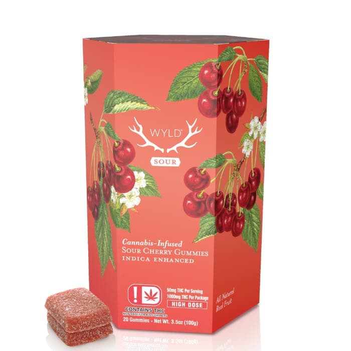 *HIGH DOSE* Sour Cherry Indica Enhanced Gummies | 1000mg