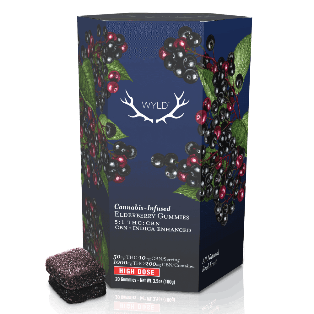 *HIGH DOSE* Elderberry 5:1 CBN + Indica Enhanced Gummies | 1000mg